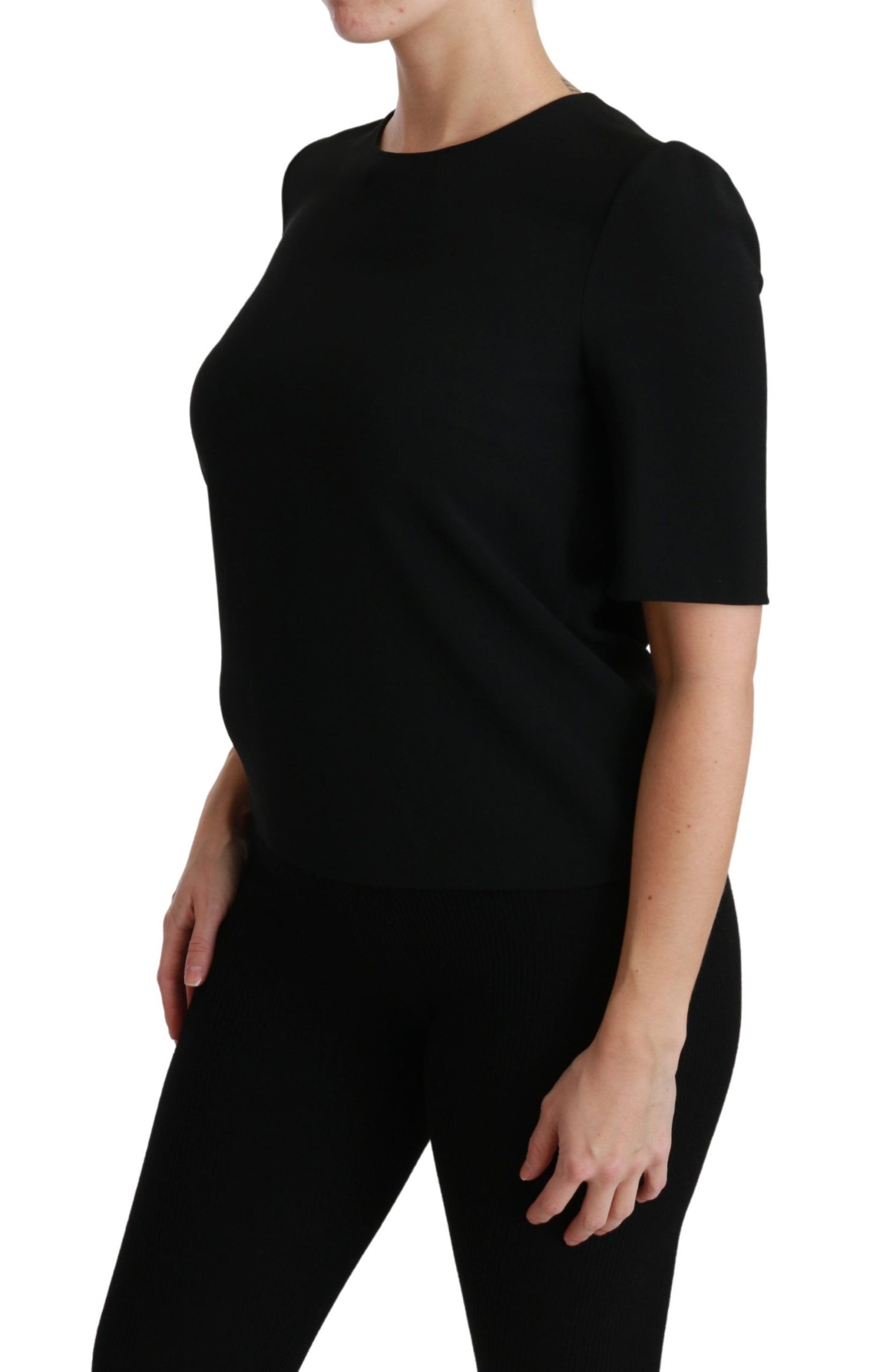 Dolce & Gabbana Elegant Black Stretch Blouse Top IT40 | S