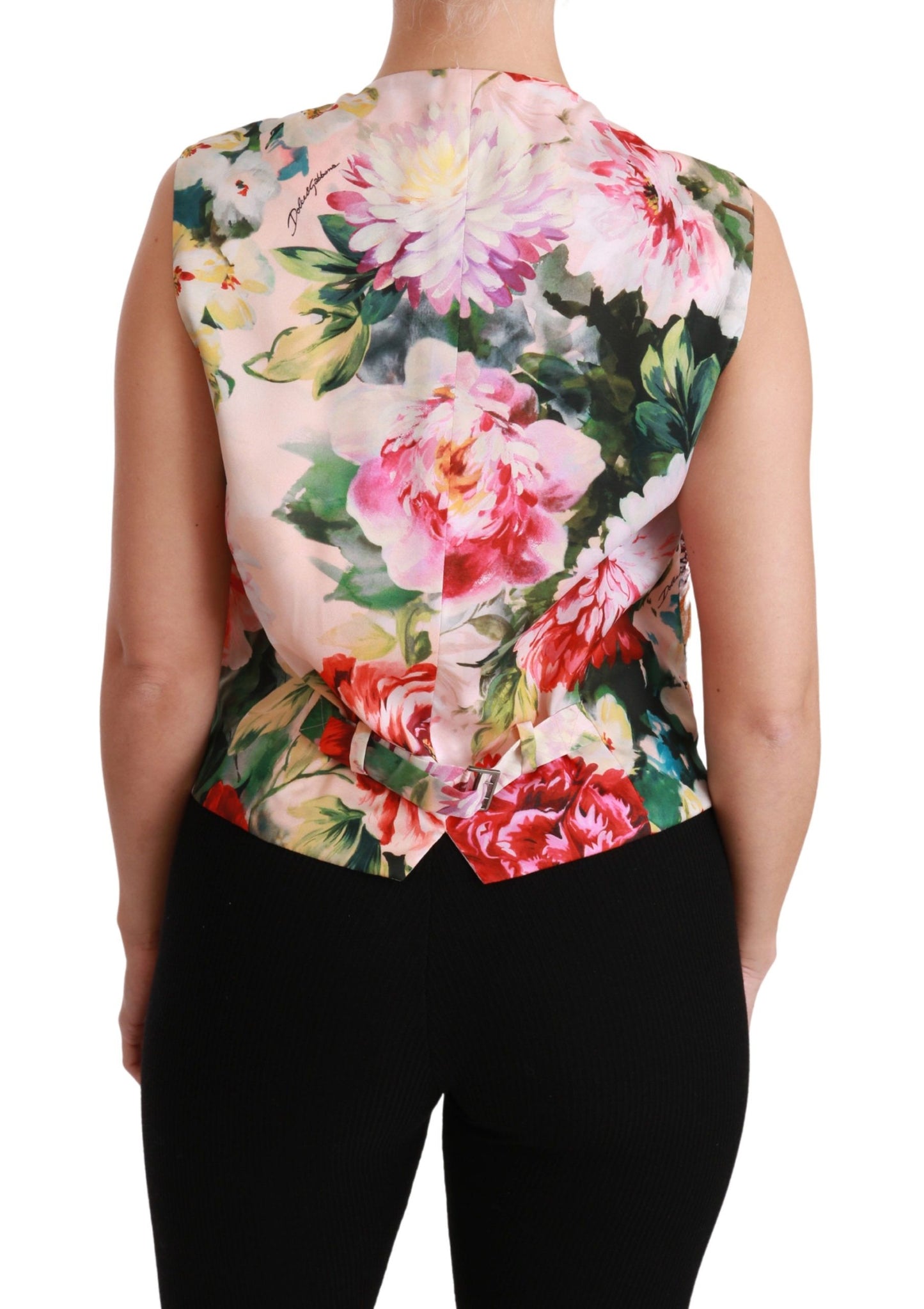 Dolce & Gabbana Multicolor Brocade Floral Sleeveless Vest IT40 | S