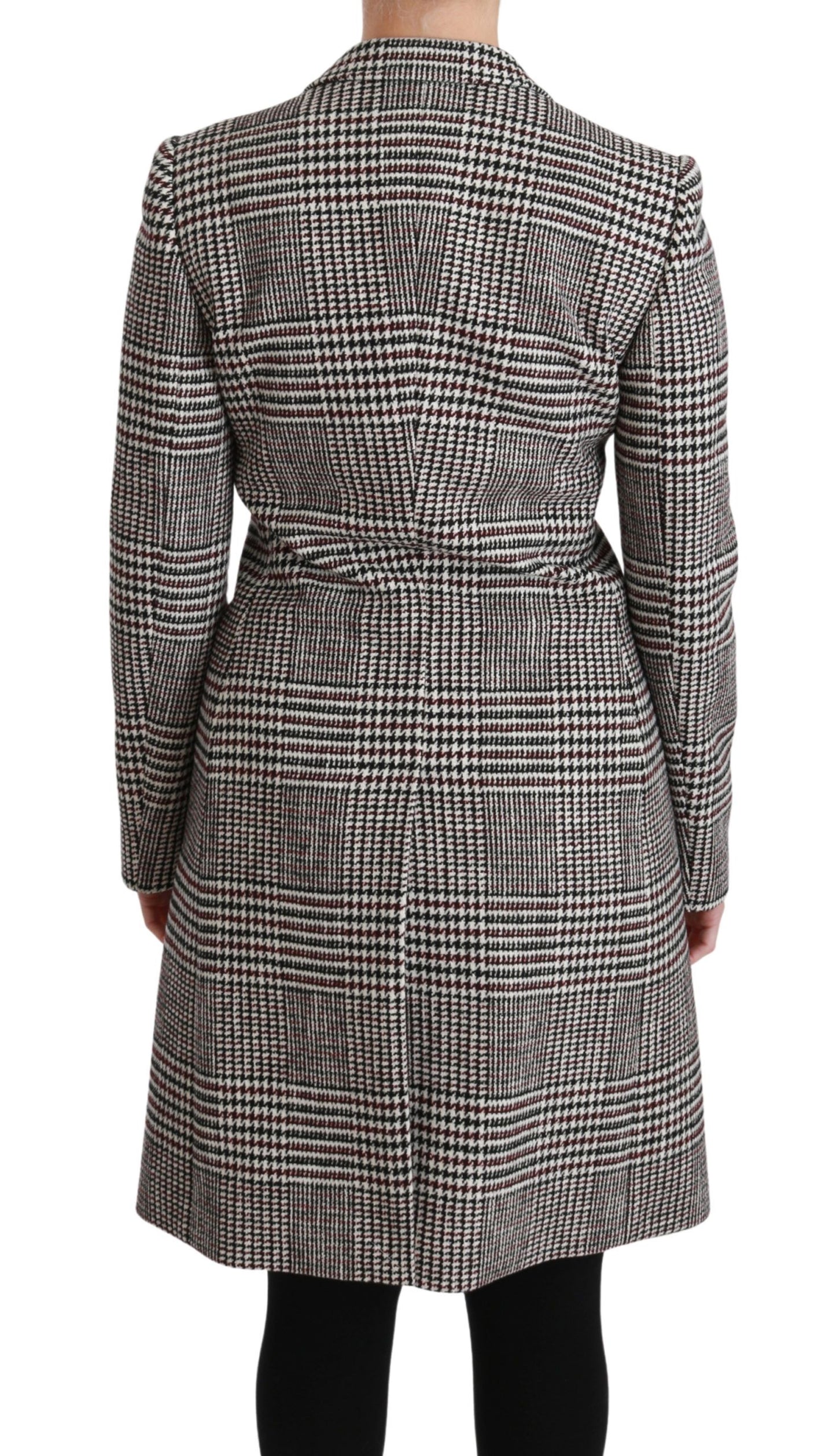 Dolce & Gabbana Elegant Multicolor Checked Knee-Length Jacket Coat IT40 | S