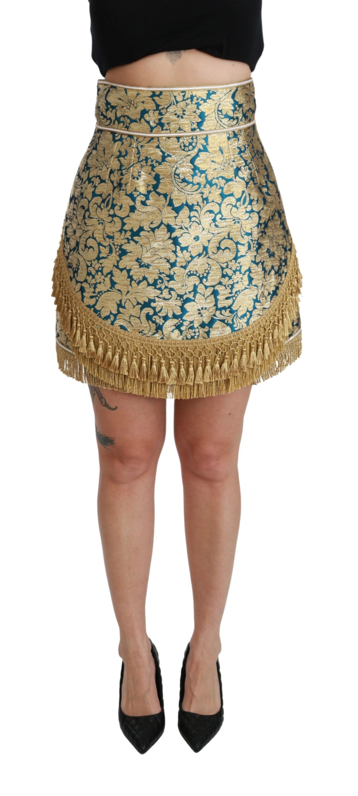 Dolce & Gabbana Elevate Your Wardrobe with Our Exquisite Gold Skirt IT38 / XS