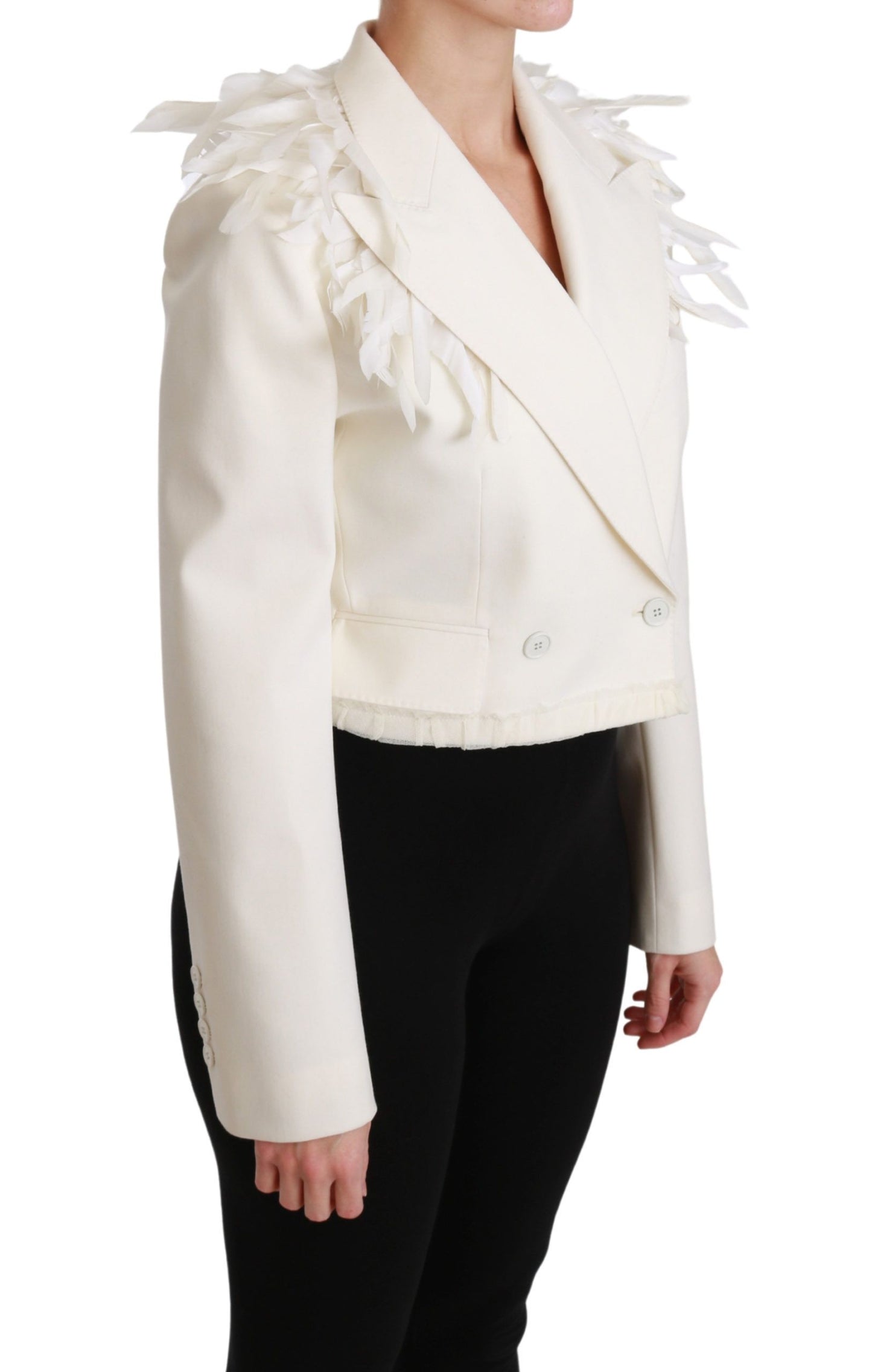 Dolce & Gabbana Elegant White Double Breasted Blazer Jacket IT40 | S