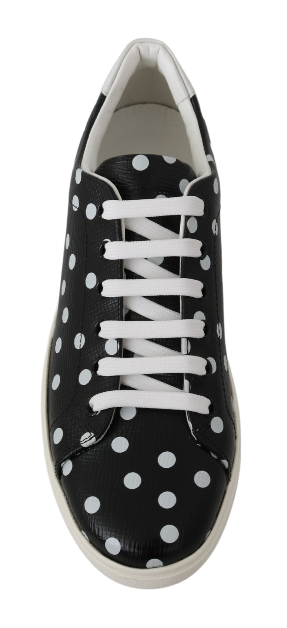 Dolce & Gabbana Black Polka Dotted Leather Sneakers EU35.5 / US5