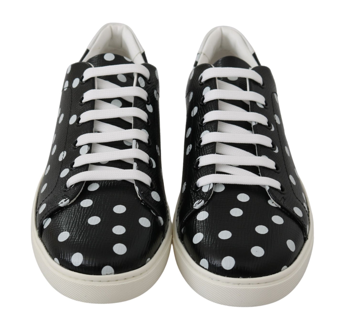 Dolce & Gabbana Black Polka Dotted Leather Sneakers EU35.5 / US5