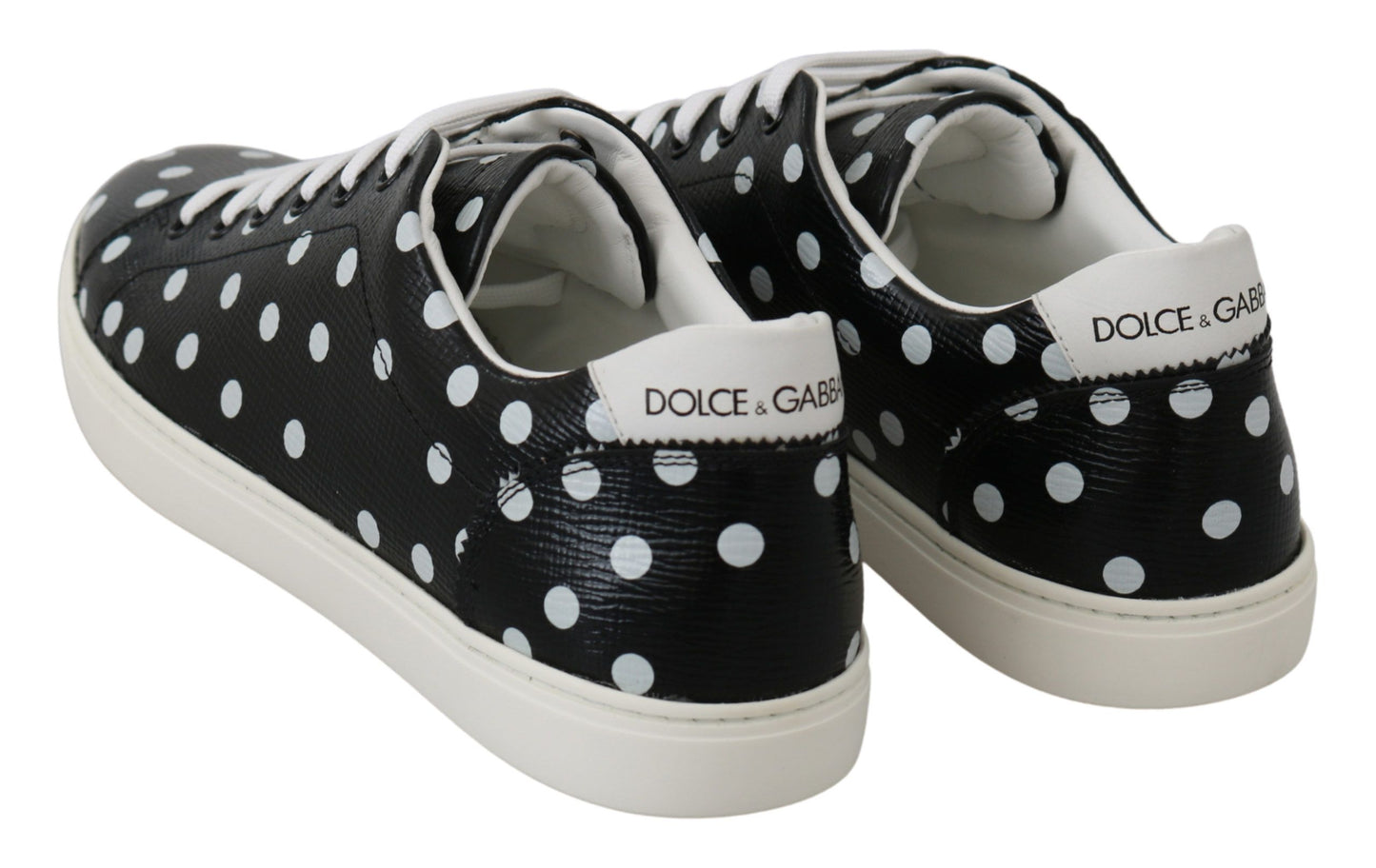 Dolce & Gabbana Black Polka Dotted Leather Sneakers EU35.5 / US5