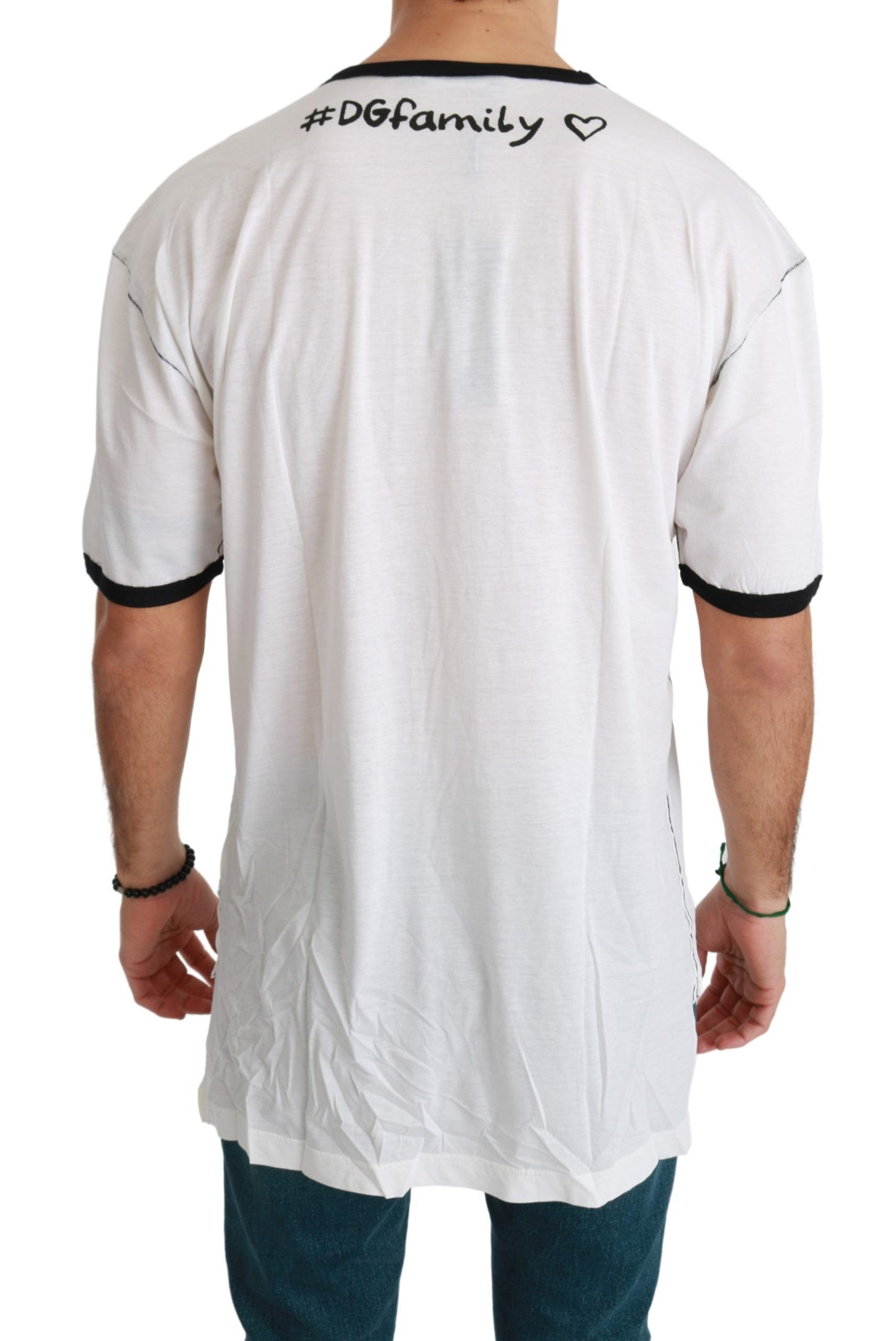 Dolce & Gabbana Elegant White Silk-Blend Men's T-Shirt IT44 / XS