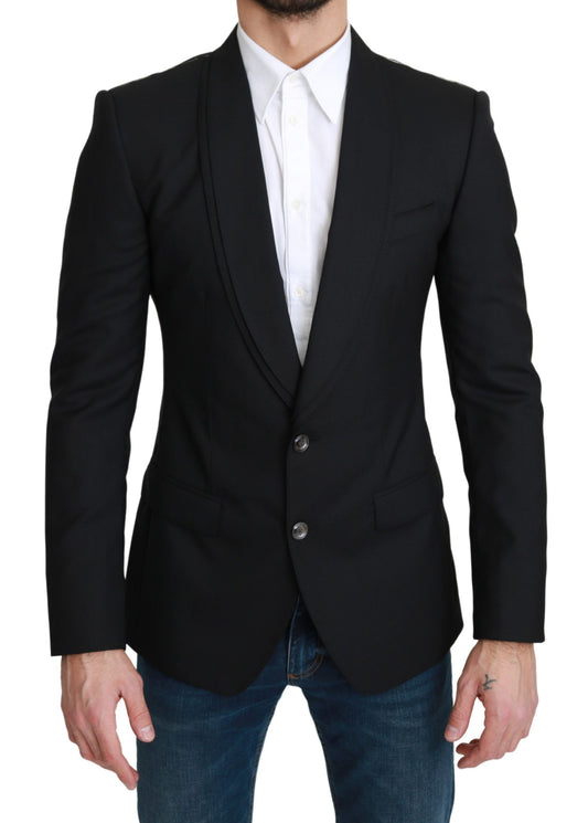 Dolce & Gabbana Elegant Black Virgin Wool Formal Blazer IT46 / S