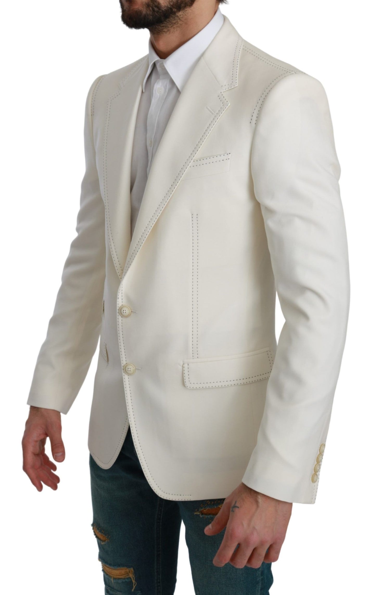 Dolce & Gabbana Elegant Slim Fit Virgin Wool Blazer IT46 / S