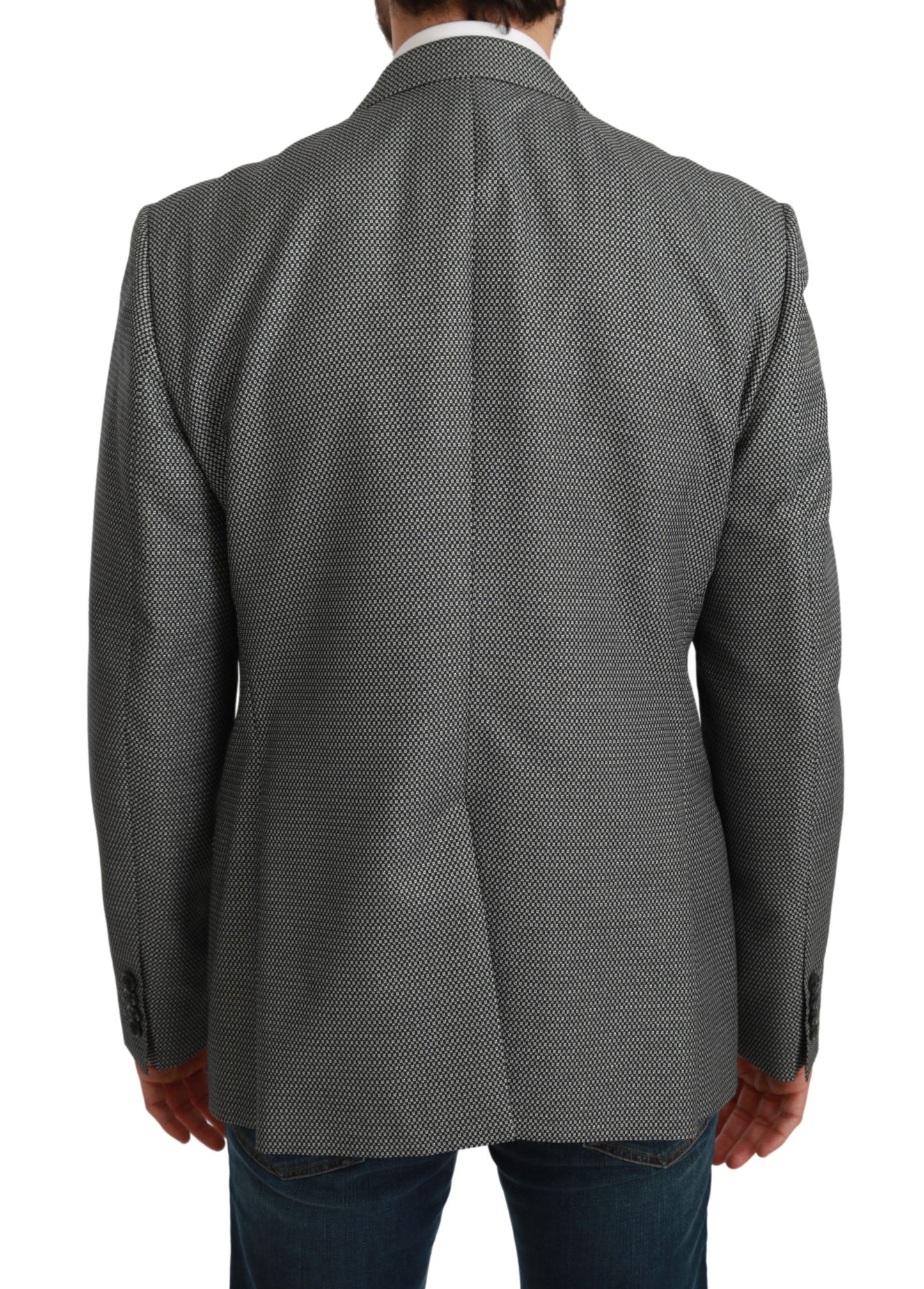 Dolce & Gabbana Elegant Gray Fantasy Pattern Slim Fit Blazer IT54 / XL