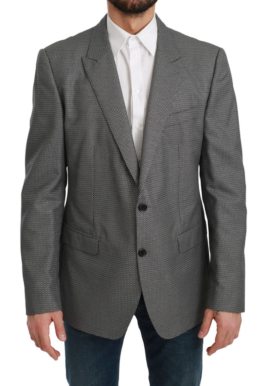 Dolce & Gabbana Elegant Gray Fantasy Pattern Slim Fit Blazer IT54 / XL