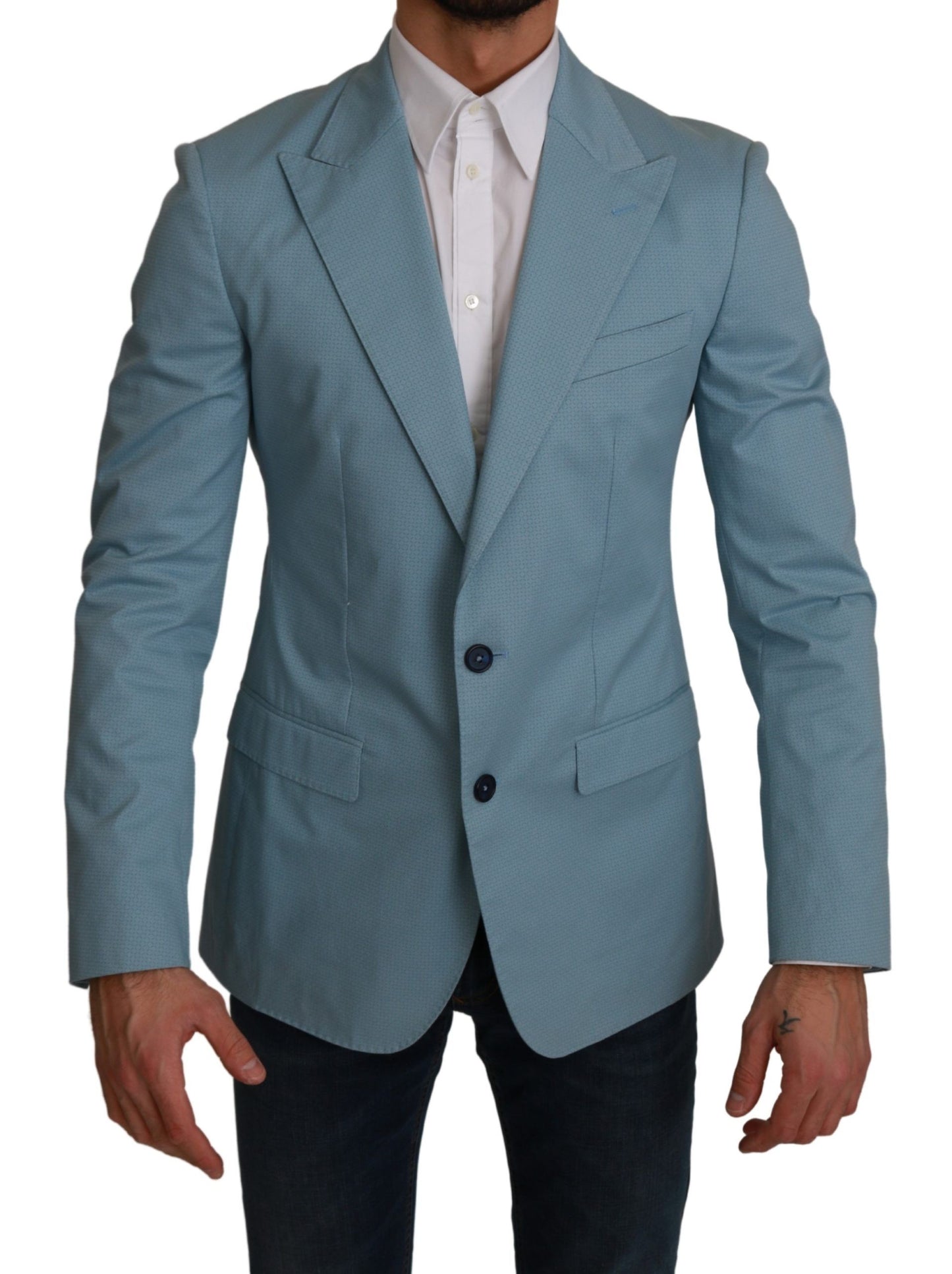 Dolce & Gabbana Elegant Blue Fantasy Pattern Blazer IT48 / M