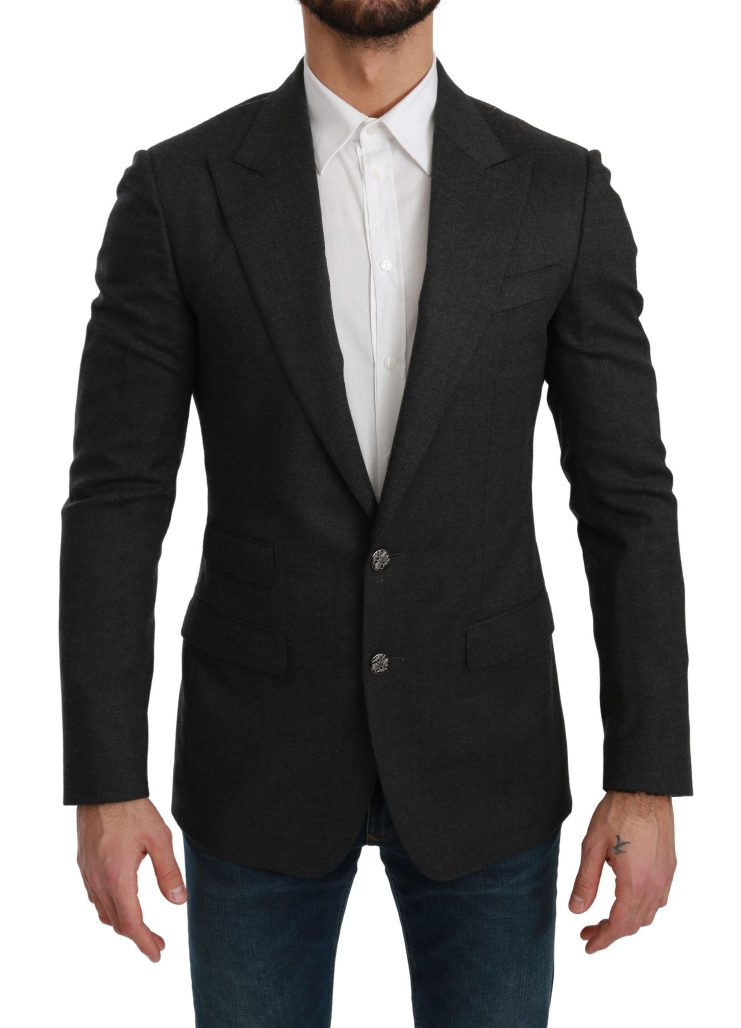 Dolce & Gabbana Elegant Gray Slim Fit Formal Blazer IT46 / S