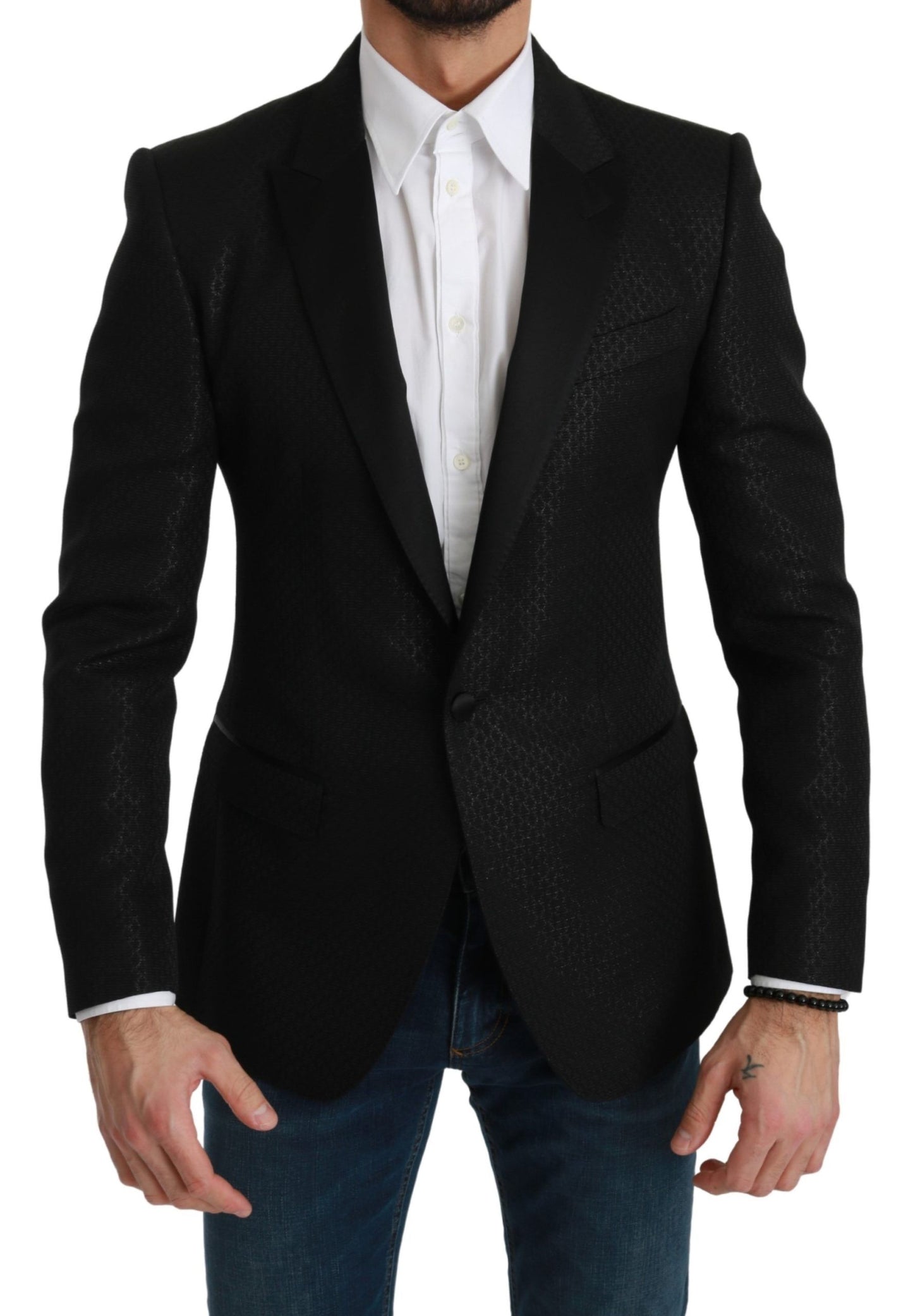 Dolce & Gabbana Slim Fit Martini Black Blazer Jacket IT46 / S