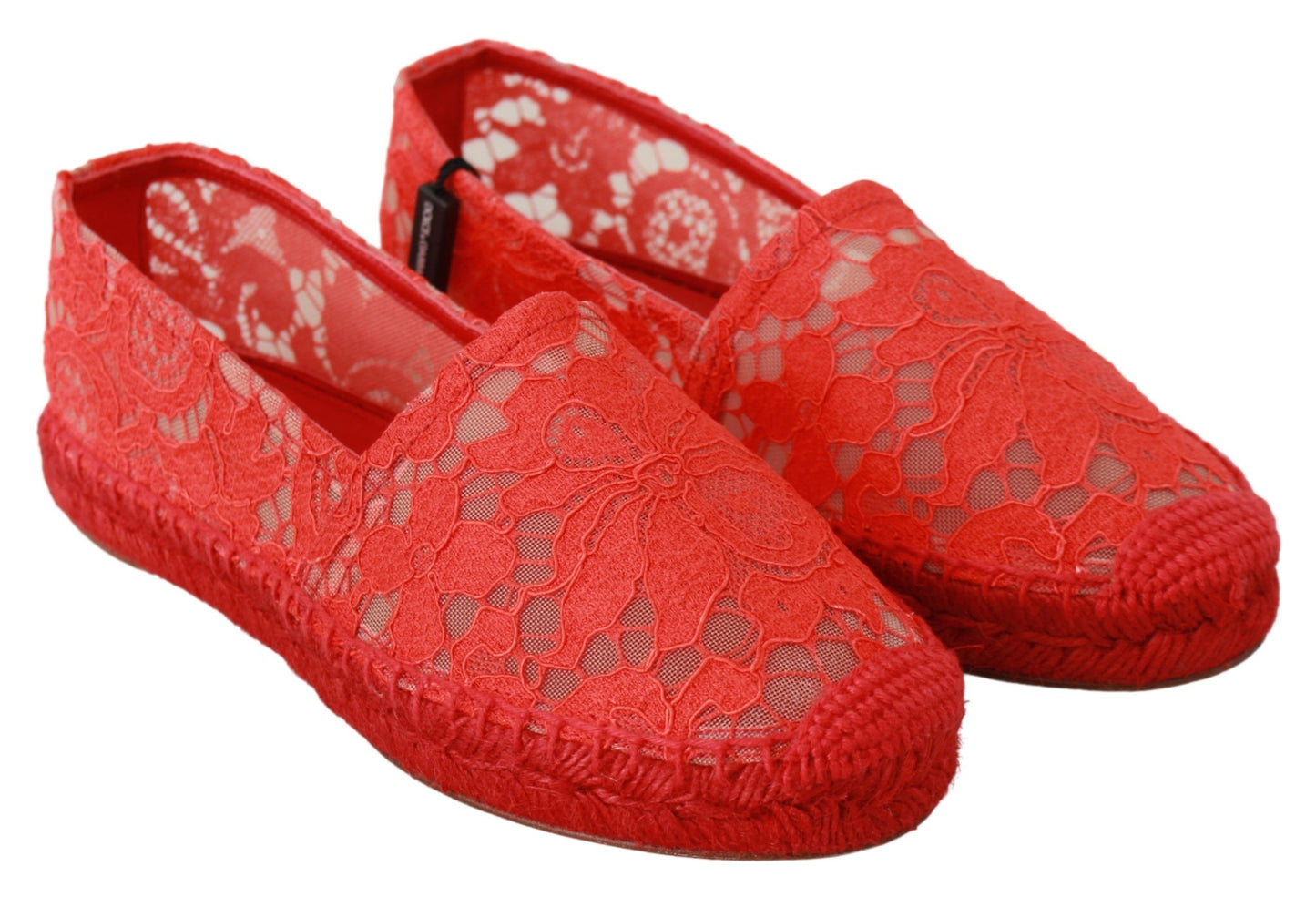 Dolce & Gabbana Red Viscose Espadrilles Flat Shoes EU37 / US6.5