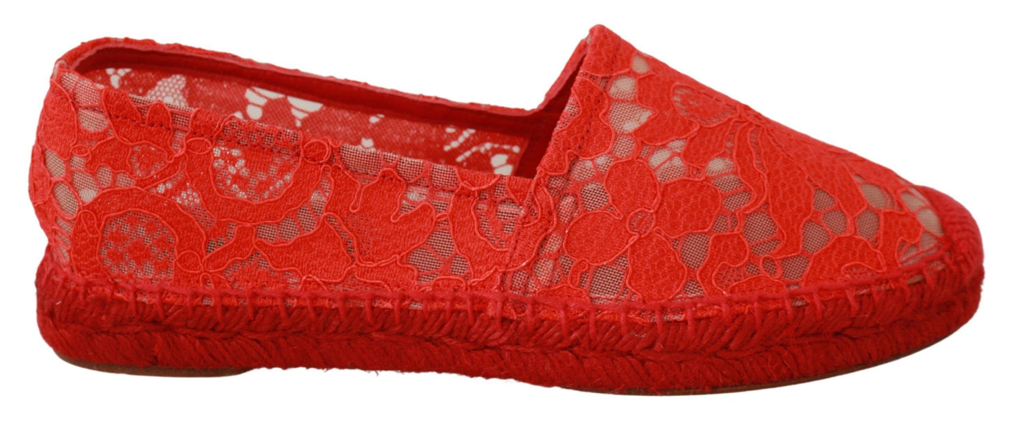 Dolce & Gabbana Red Viscose Espadrilles Flat Shoes EU37 / US6.5