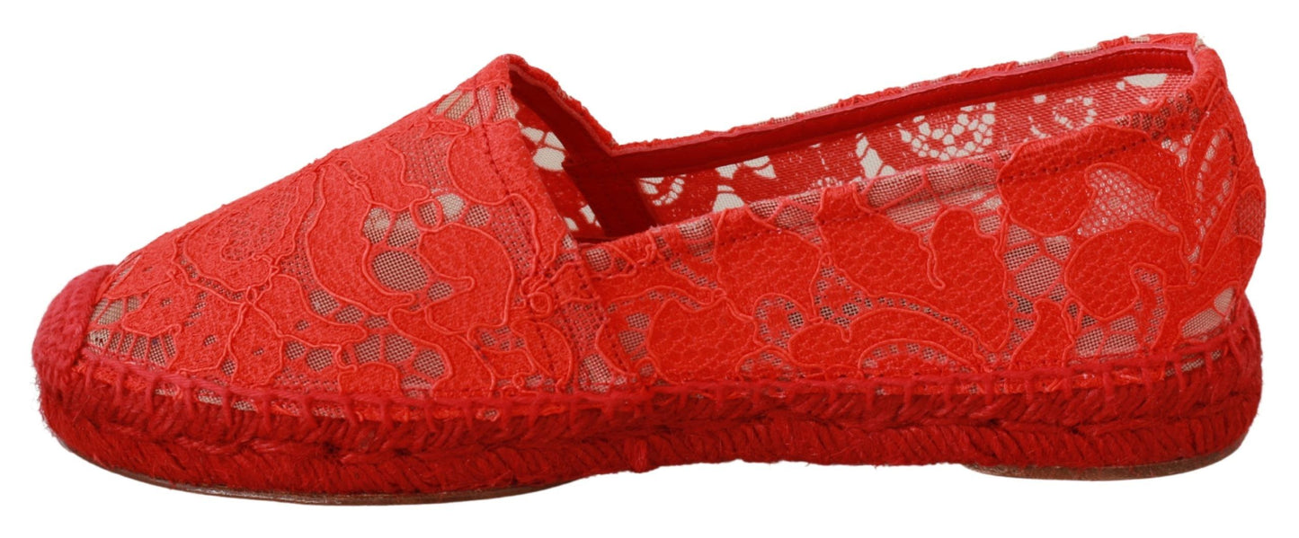 Dolce & Gabbana Red Viscose Espadrilles Flat Shoes EU37 / US6.5