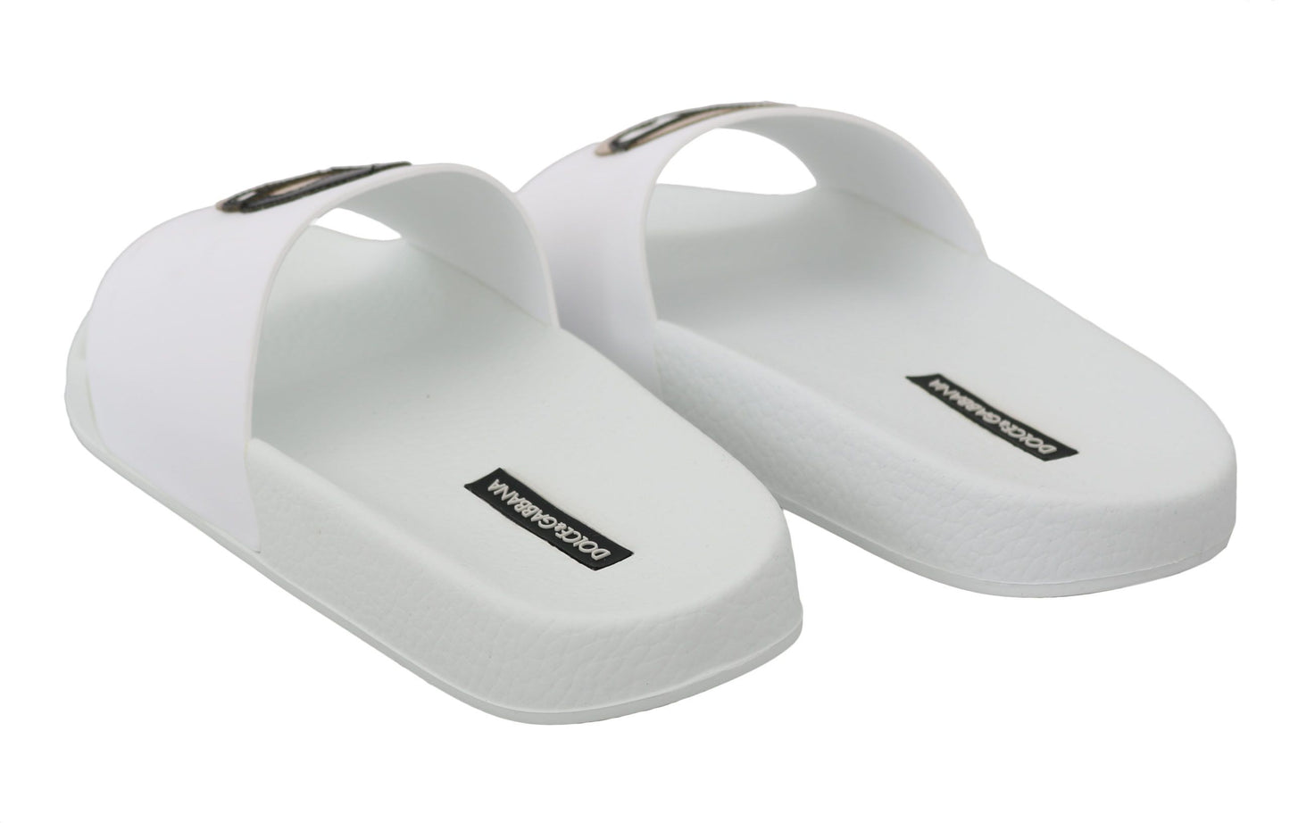 Dolce & Gabbana Chic White Slide Sandals - Luxury Summer Footwear EU35 / US4.5