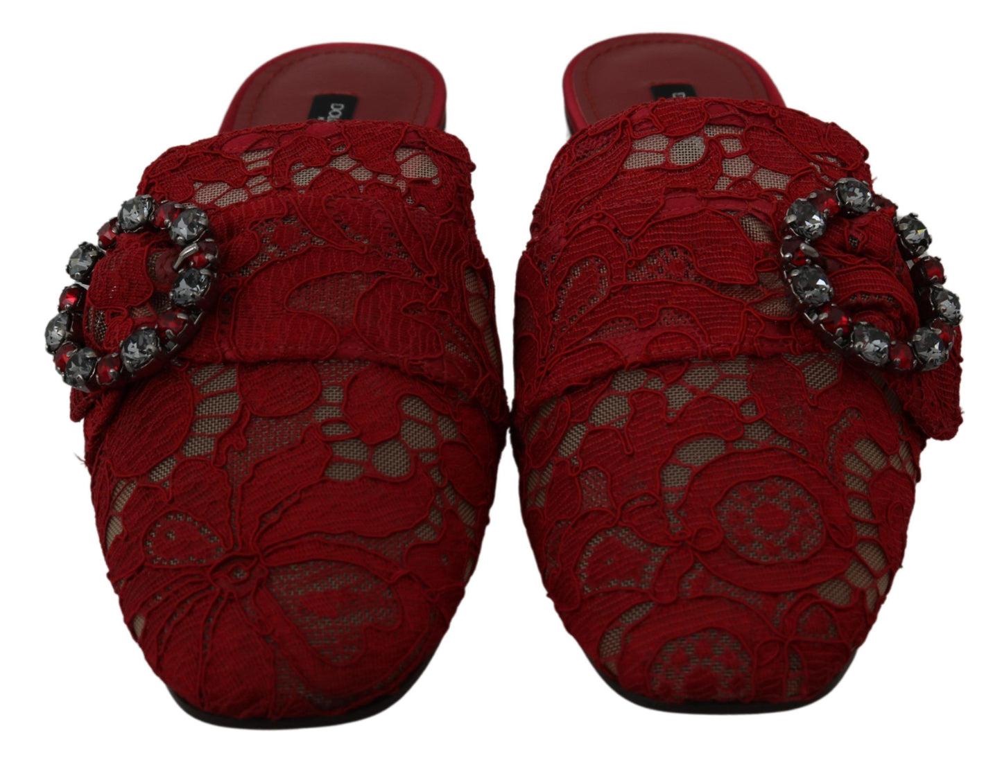 Dolce & Gabbana Radiant Red Slide Flats with Crystal Embellishments EU35 / US4.5