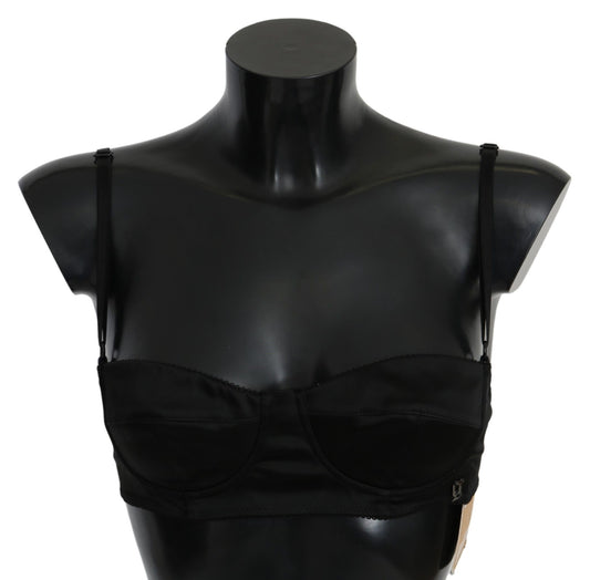 John Galliano Elegant Black Cotton Bralette IT2 | S