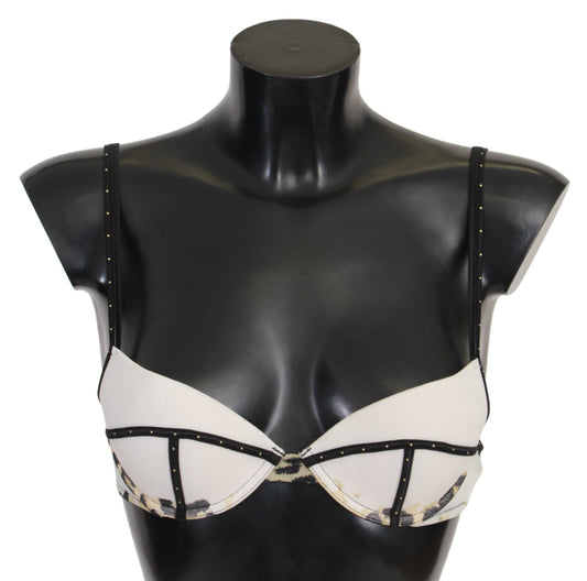 Just Cavalli Elegant White Push-Up Bra With Logo Details IT2 | S