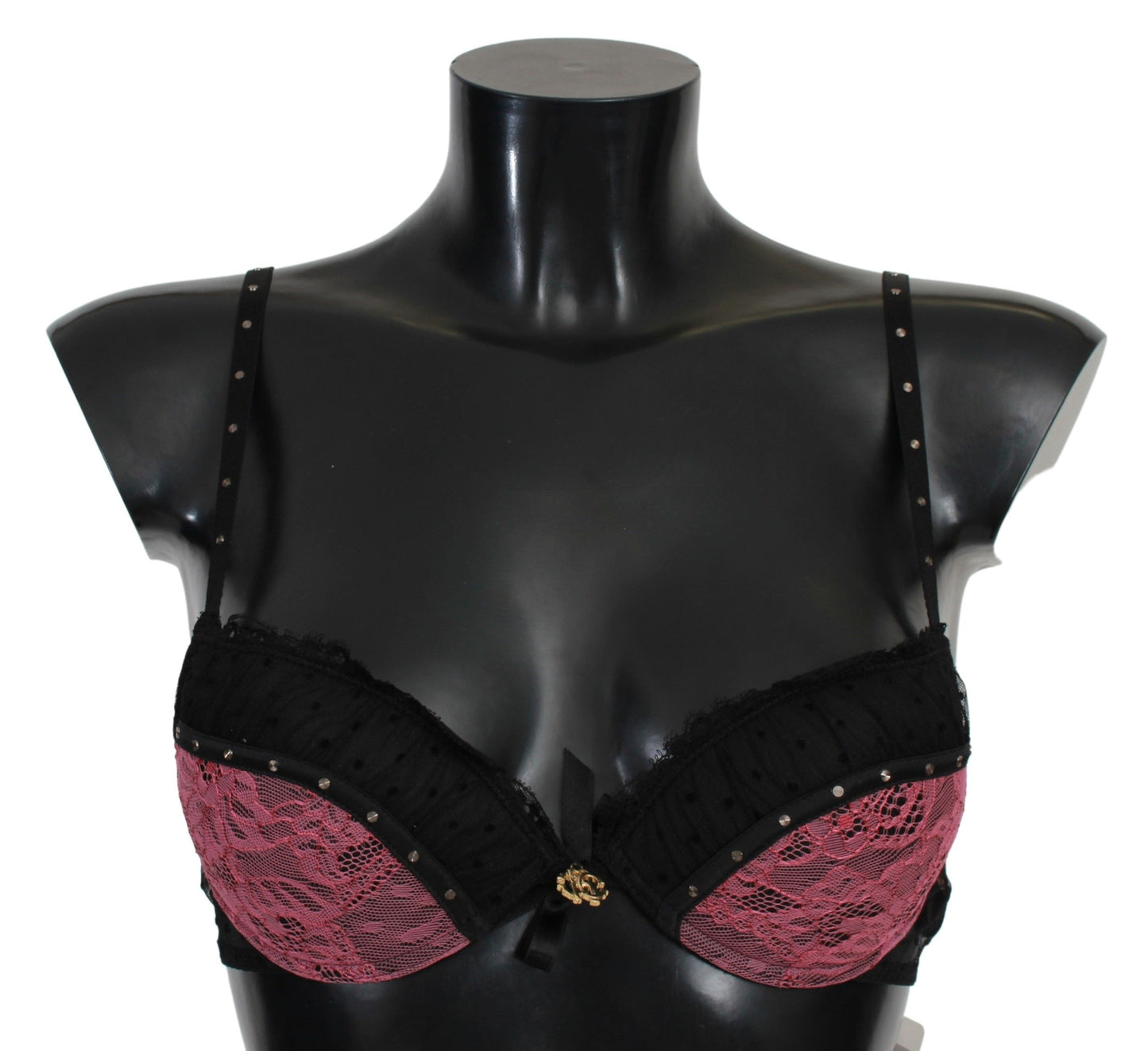 Roberto Cavalli Elegant Black Lace Push-Up Bra IT1 | XS