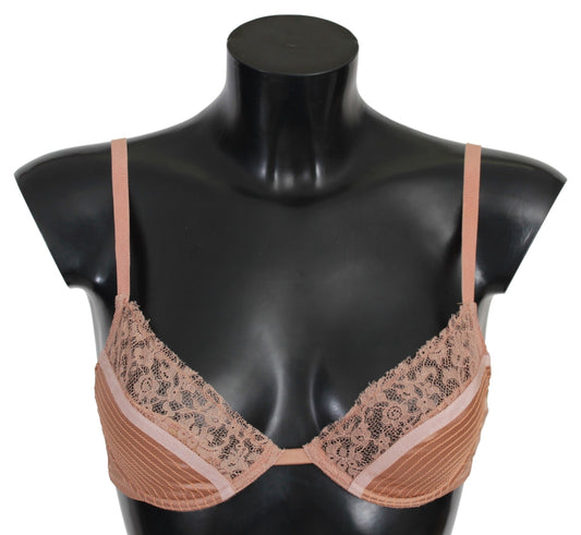 Ermanno Scervino Elegant Nude Lace Push-Up  Bra IT2 | S