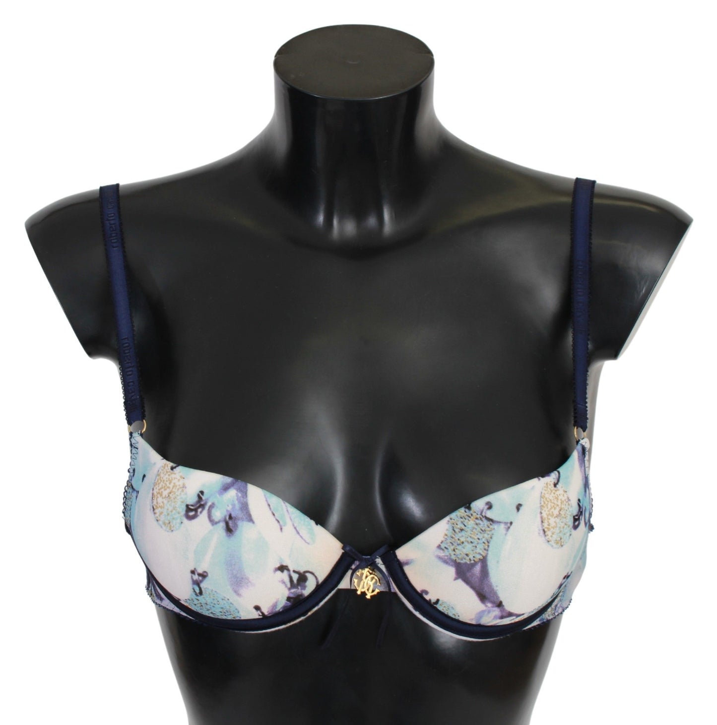 Roberto Cavalli Elegant Push-Up Bra in Blue Print IT1 | XS