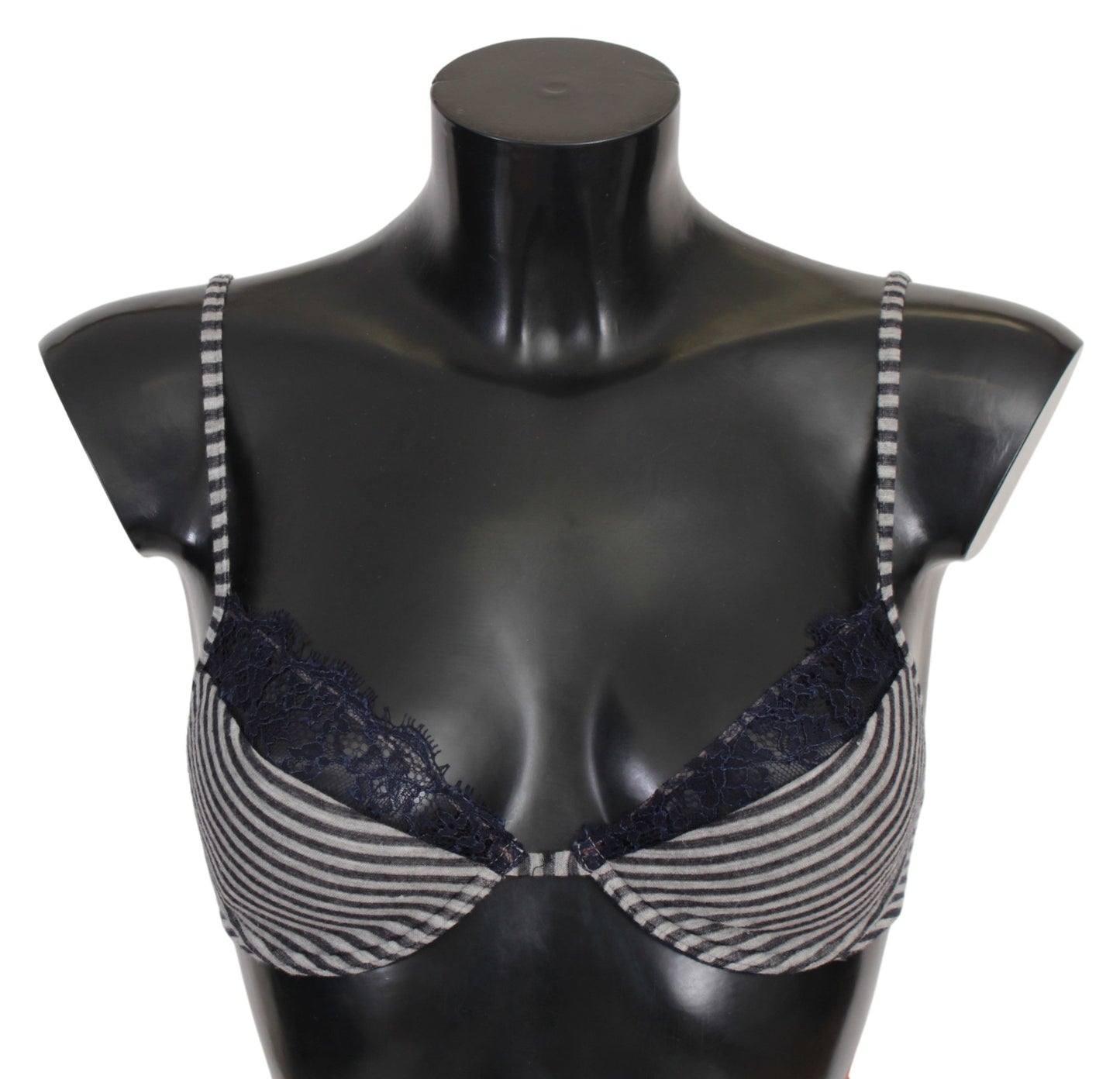 Ermanno Scervino Blue Stripes Lace Reggiseno Bra IT2 | S