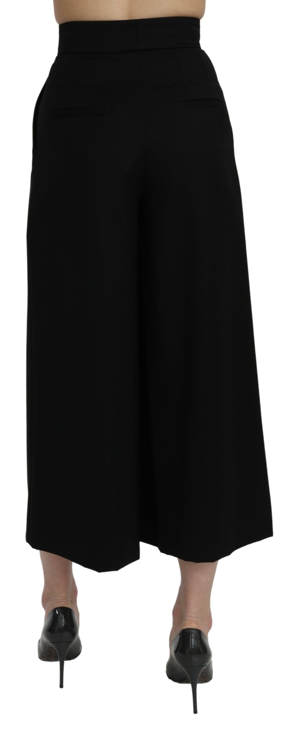 Dolce & Gabbana Elegant High Waist Wide Leg Wool Pants IT36 / XS