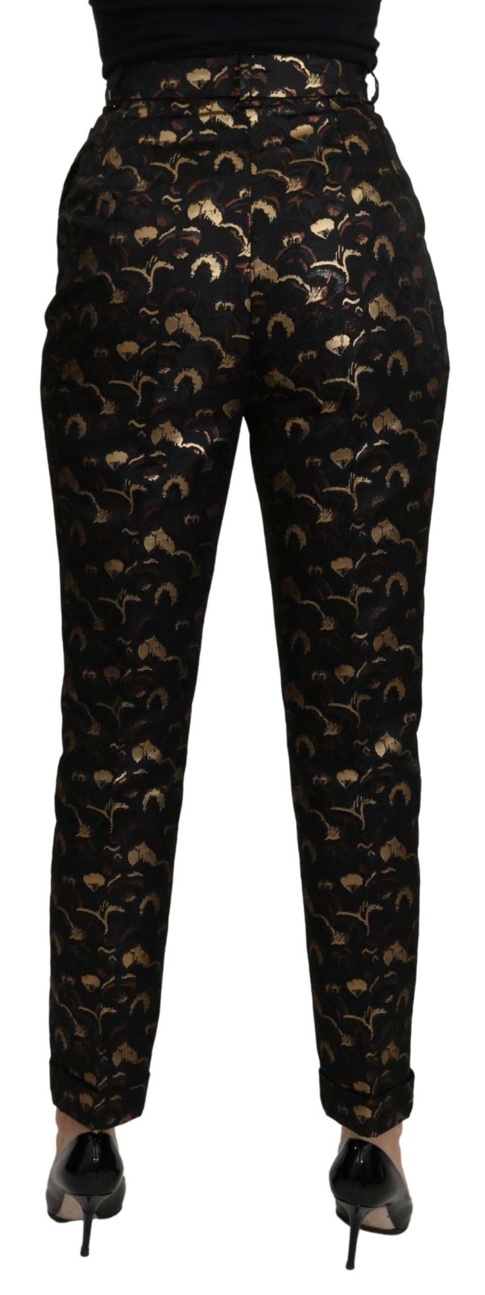 Dolce & Gabbana Elegant High Waist Tapered Brocade Pants IT40 | S