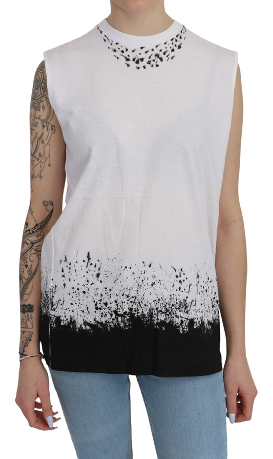 Dsquared² Chic Sleeveless Cotton Crew Neck Top IT44 | L