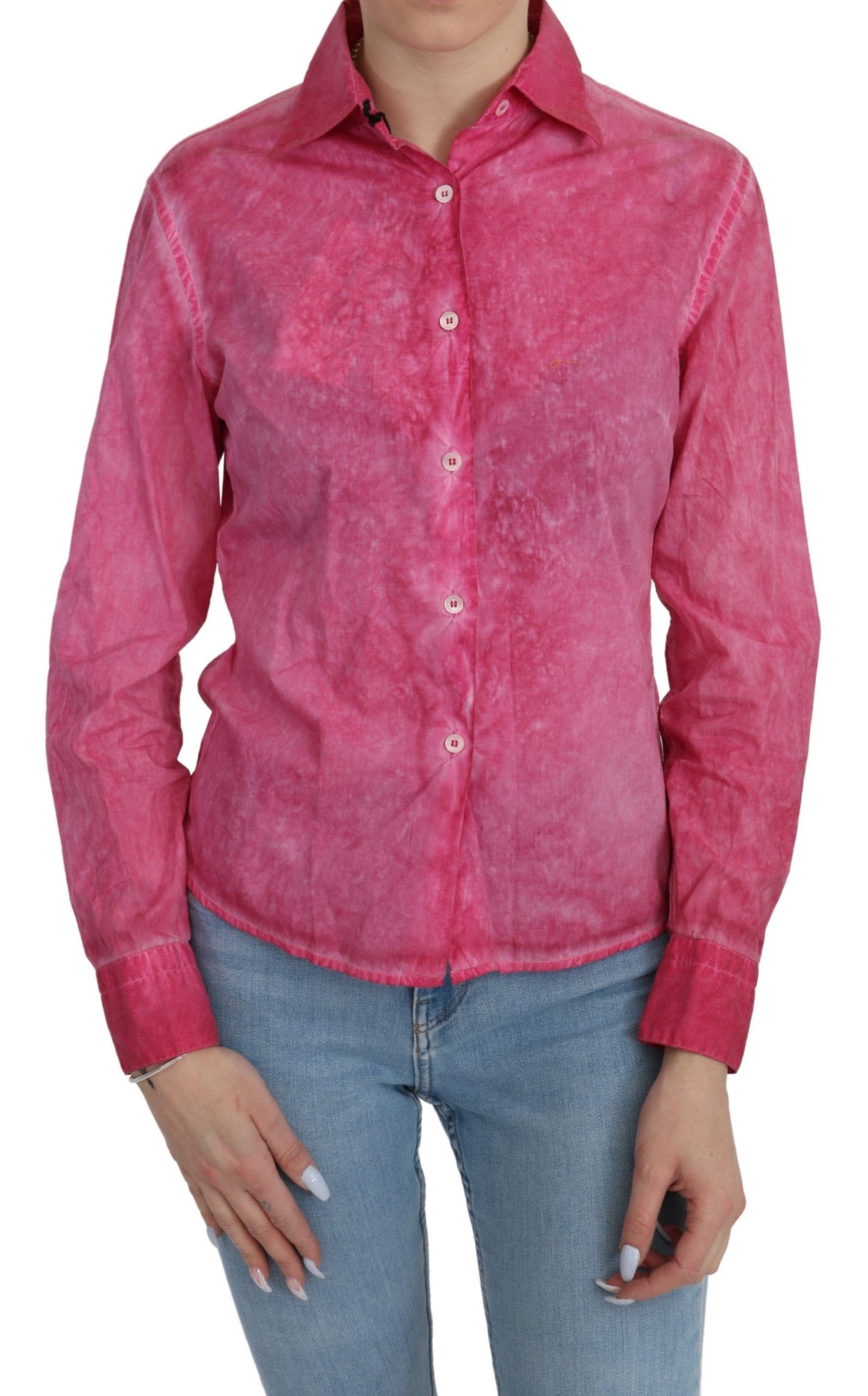 Chic Pink Cotton Polo Blouse by Ermanno Scervino IT42 | M