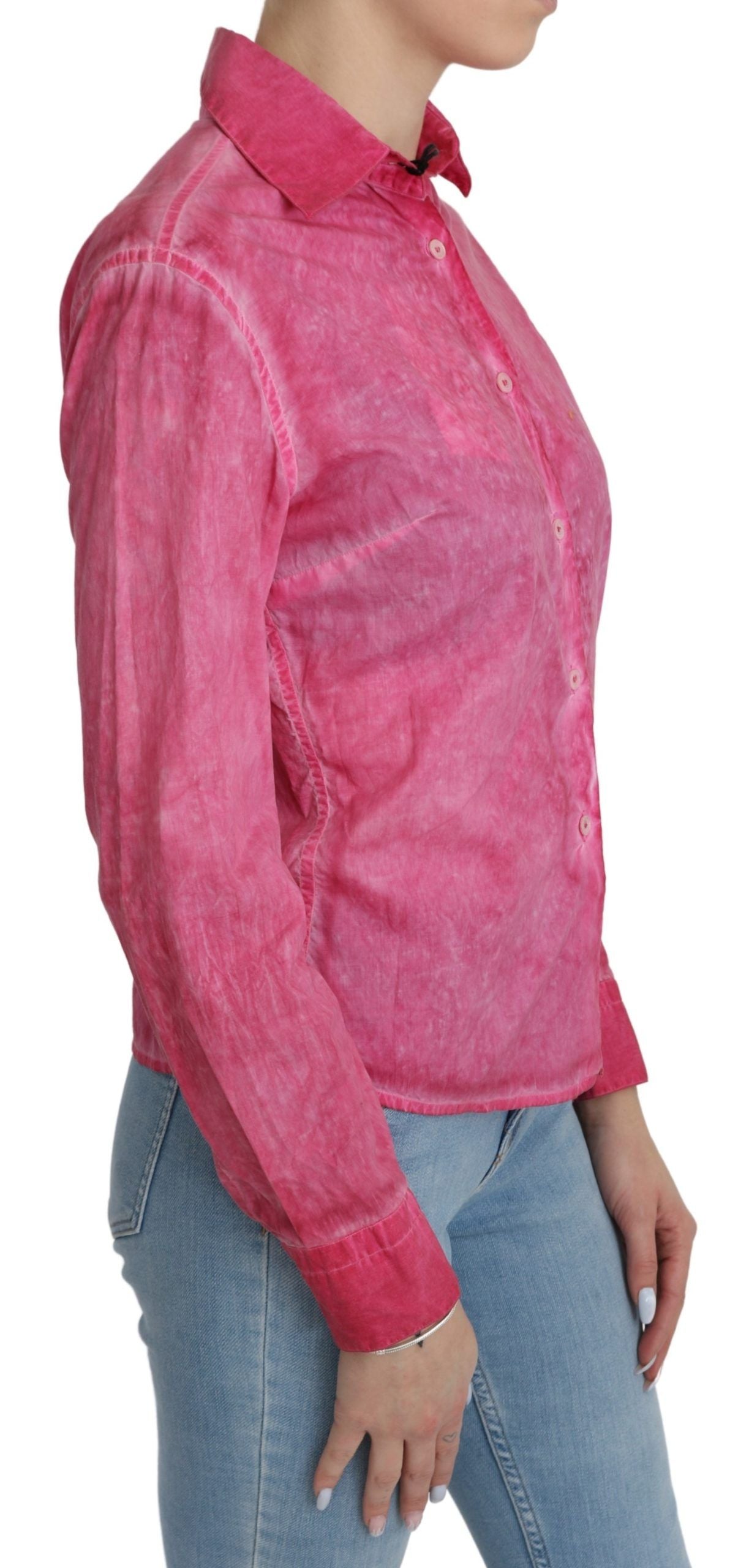 Chic Pink Cotton Polo Blouse by Ermanno Scervino IT42 | M