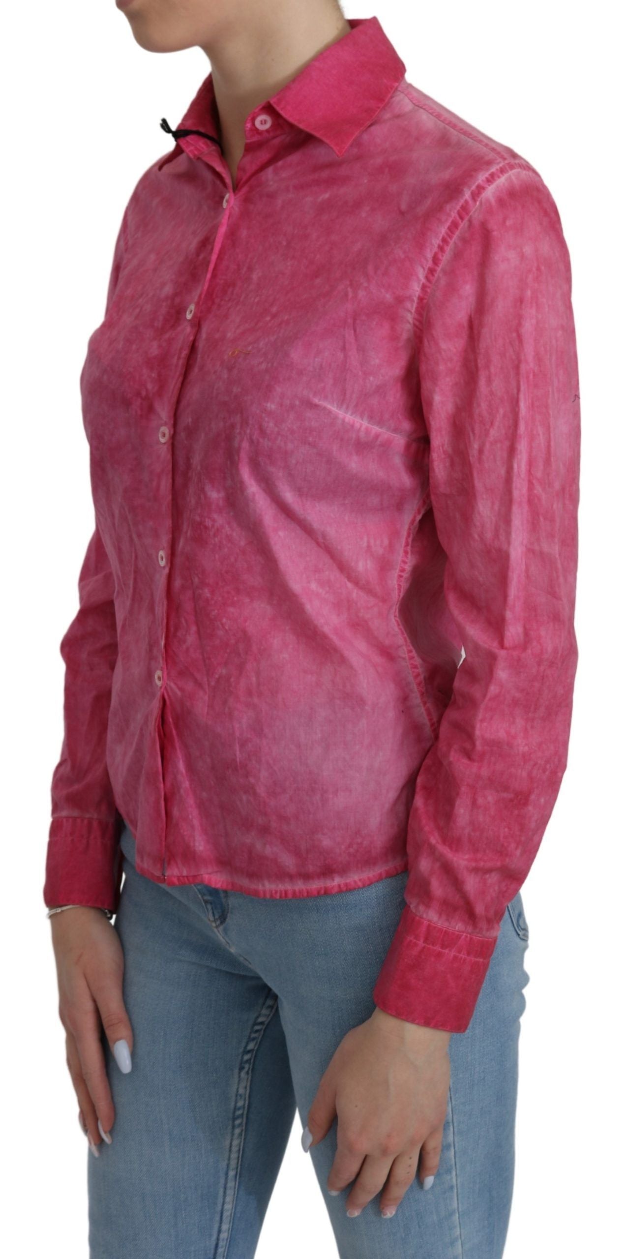 Chic Pink Cotton Polo Blouse by Ermanno Scervino IT42 | M