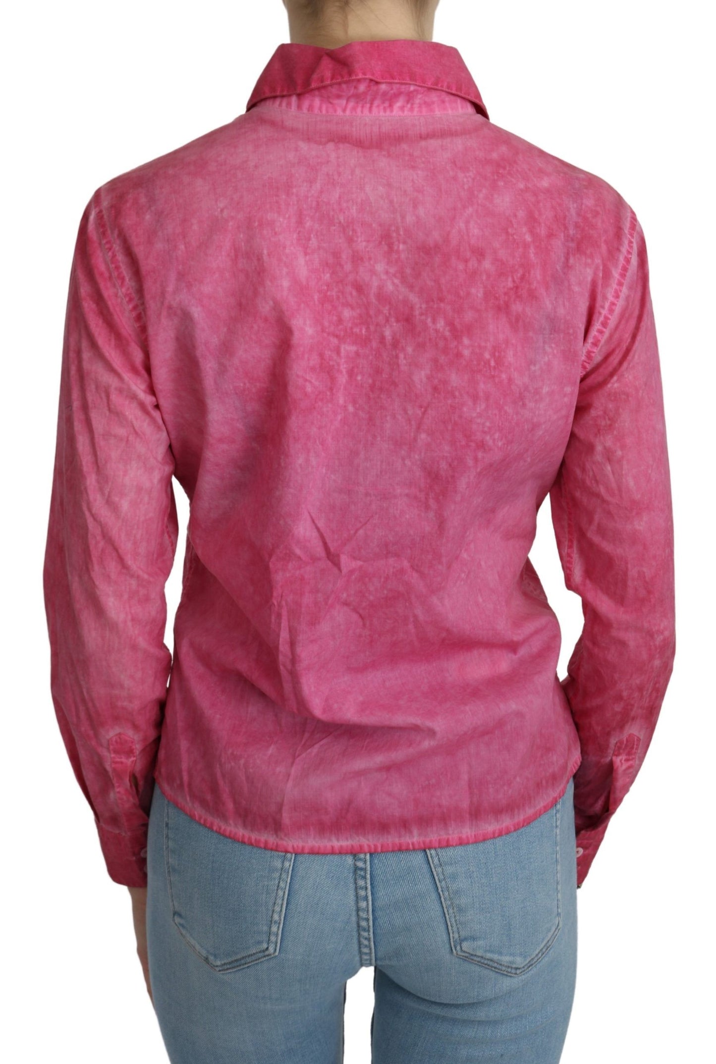 Chic Pink Cotton Polo Blouse by Ermanno Scervino IT42 | M