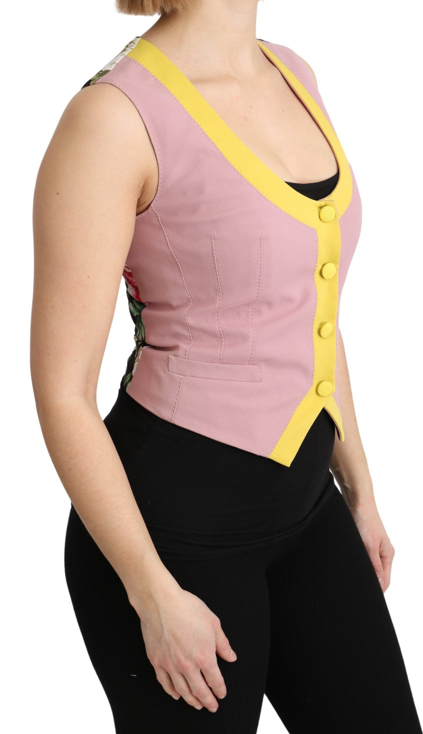 Dolce & Gabbana Chic Sleeveless Vest in Pink Hues IT38 / XS