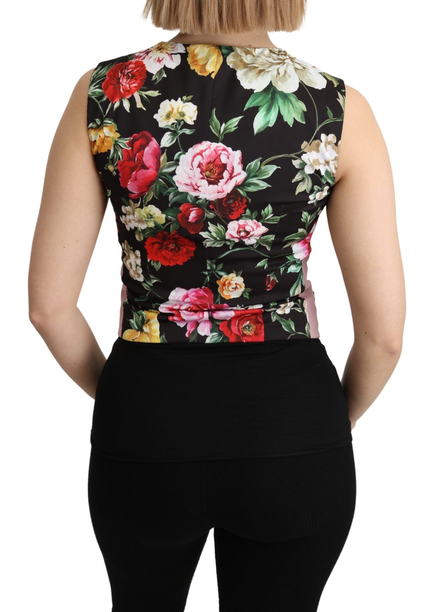 Dolce & Gabbana Chic Sleeveless Vest in Pink Hues IT38 / XS