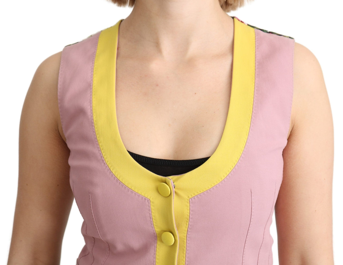 Dolce & Gabbana Chic Sleeveless Vest in Pink Hues IT38 / XS