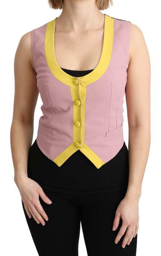 Dolce & Gabbana Chic Sleeveless Vest in Pink Hues IT38 / XS