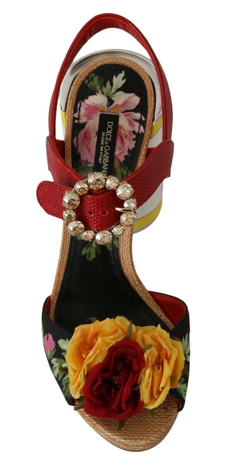 Dolce & Gabbana Multicolor Floral Crystal Embellished Sandals EU35 / US4.5