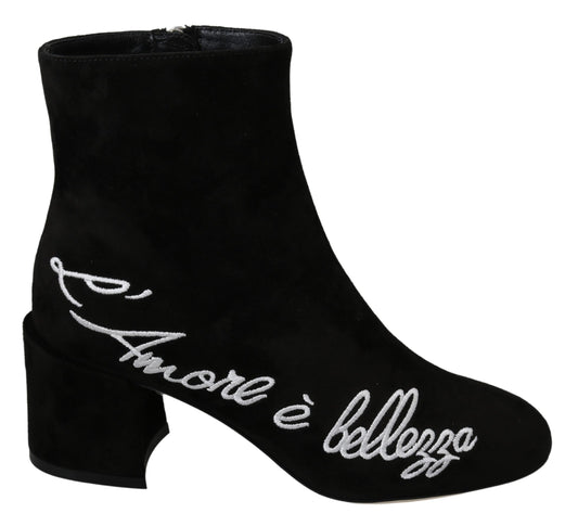 Dolce & Gabbana Chic Embroidered Ankle Boots EU35 / US4.5