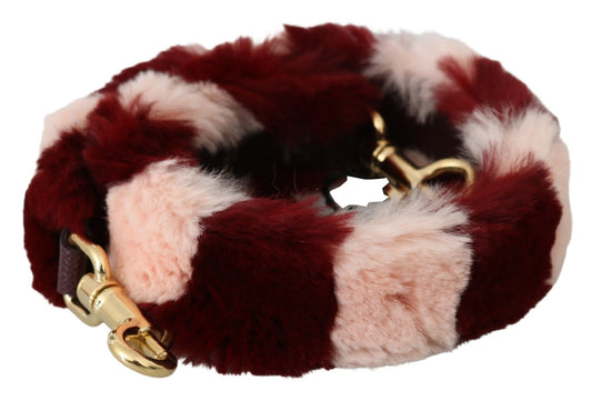 Dolce & Gabbana Bordeaux Pink Fur Shoulder Strap Luxury Accessory