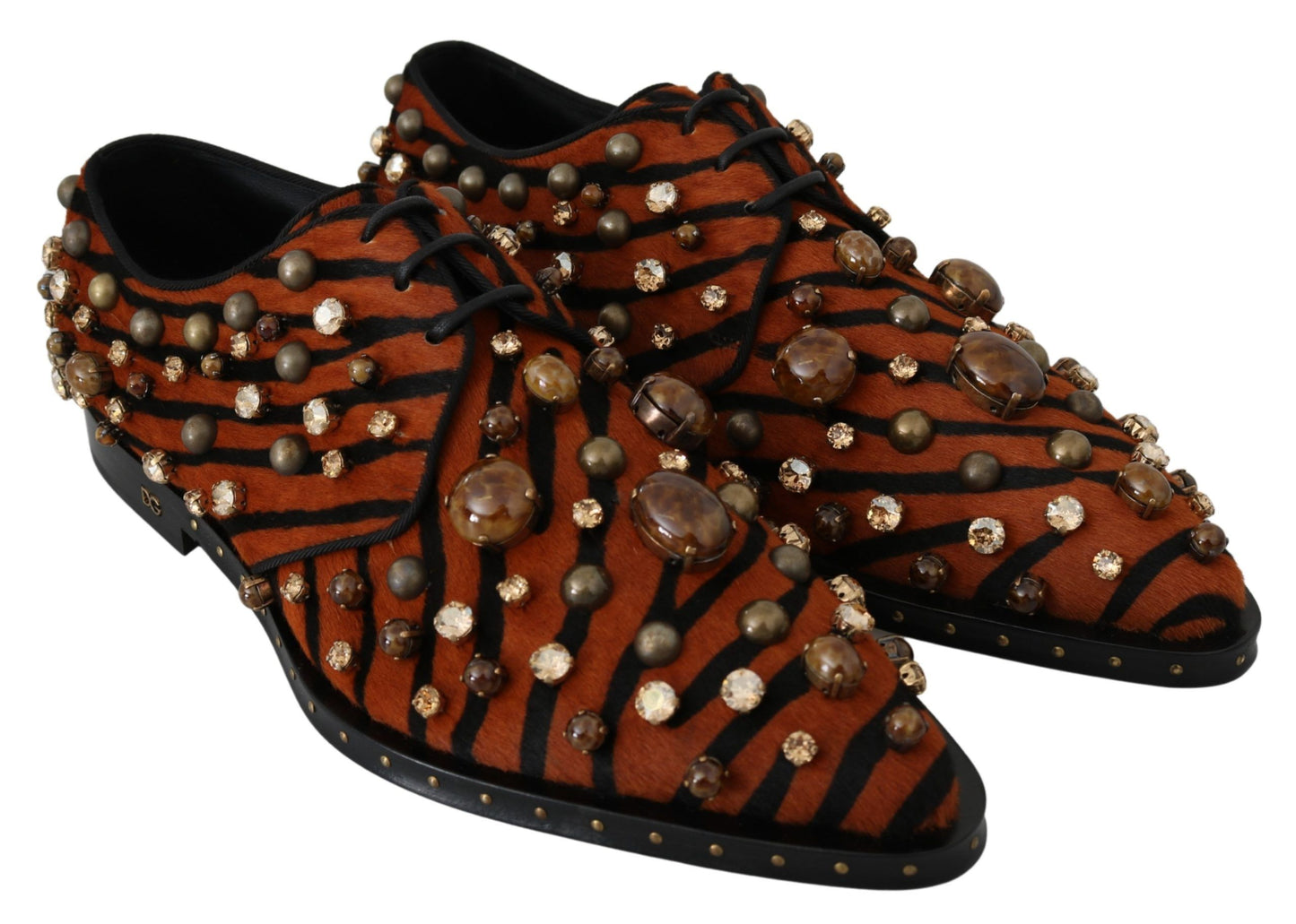 Dolce & Gabbana Tiger Pattern Crystal Embellished Flats EU40 / US9.5