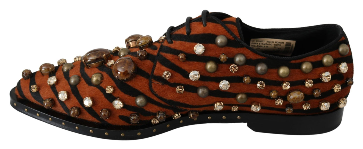 Dolce & Gabbana Tiger Pattern Crystal Embellished Flats EU40 / US9.5