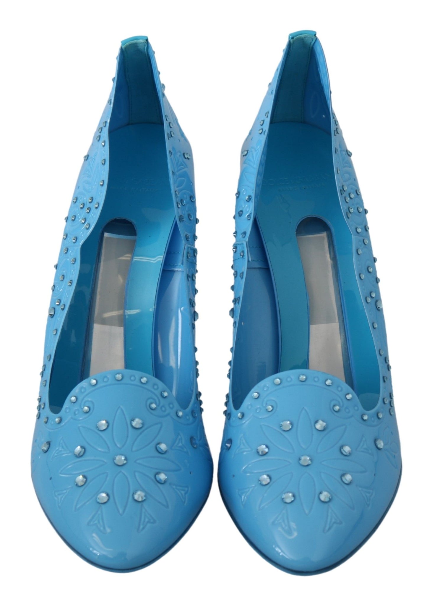 Dolce & Gabbana Crystal Embellished Blue Cinderella Pumps EU39 / US8.5