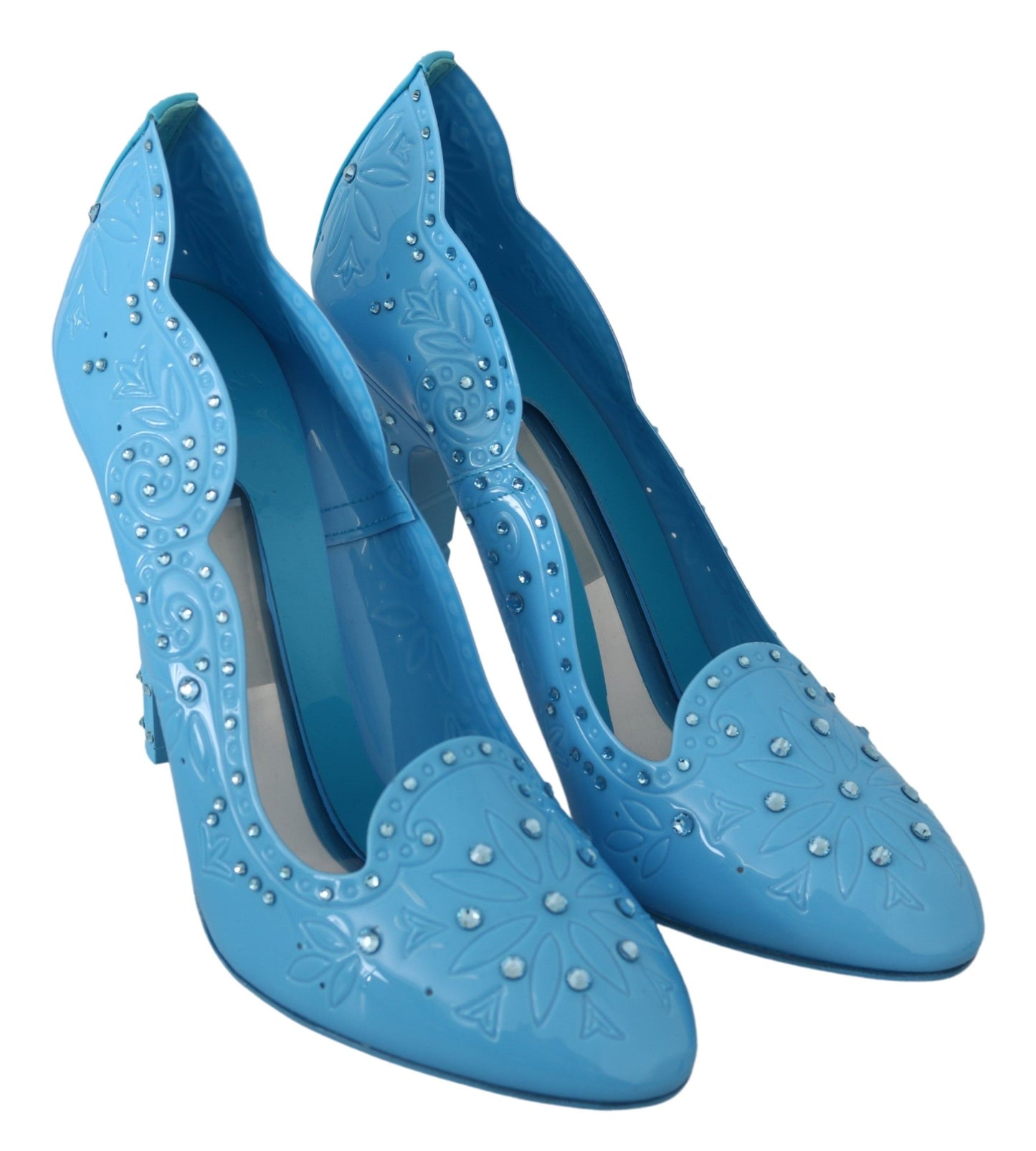 Dolce & Gabbana Crystal Embellished Blue Cinderella Pumps EU39 / US8.5