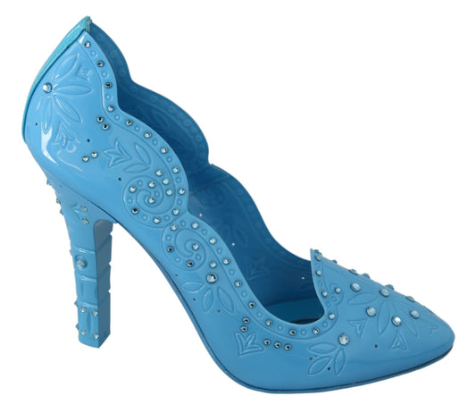 Dolce & Gabbana Crystal Embellished Blue Cinderella Pumps EU39 / US8.5