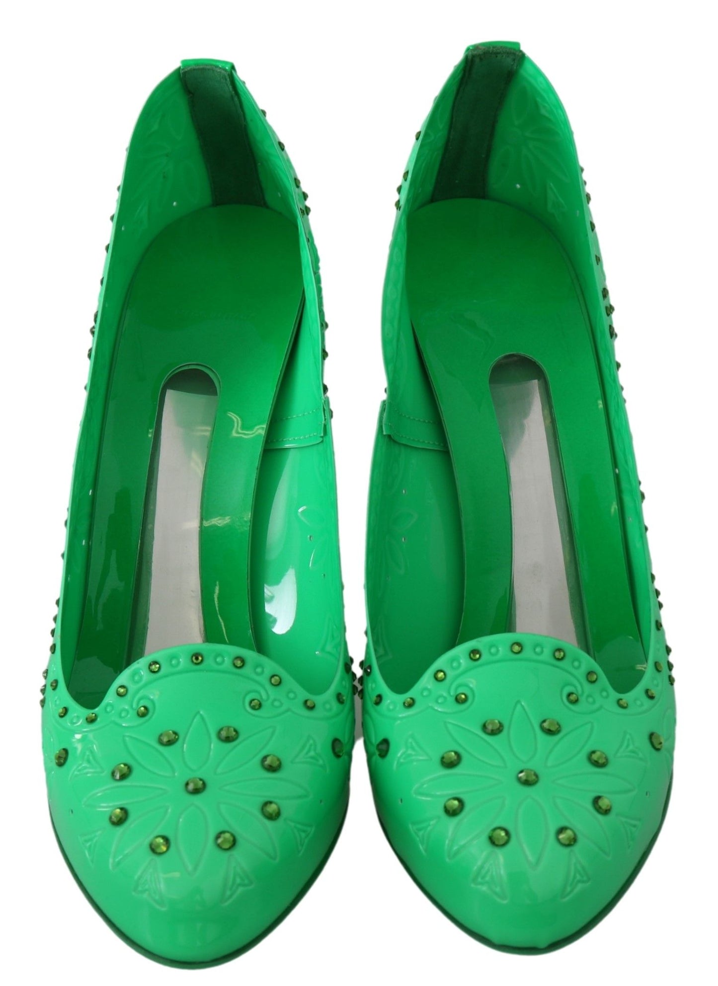 Dolce & Gabbana Enchanting Crystal Cinderella Pumps in Lush Green EU39 / US8.5