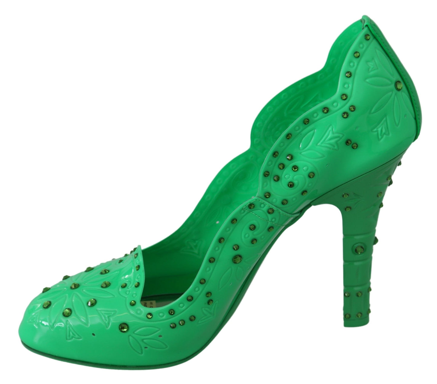 Dolce & Gabbana Enchanting Crystal Cinderella Pumps in Lush Green EU39 / US8.5