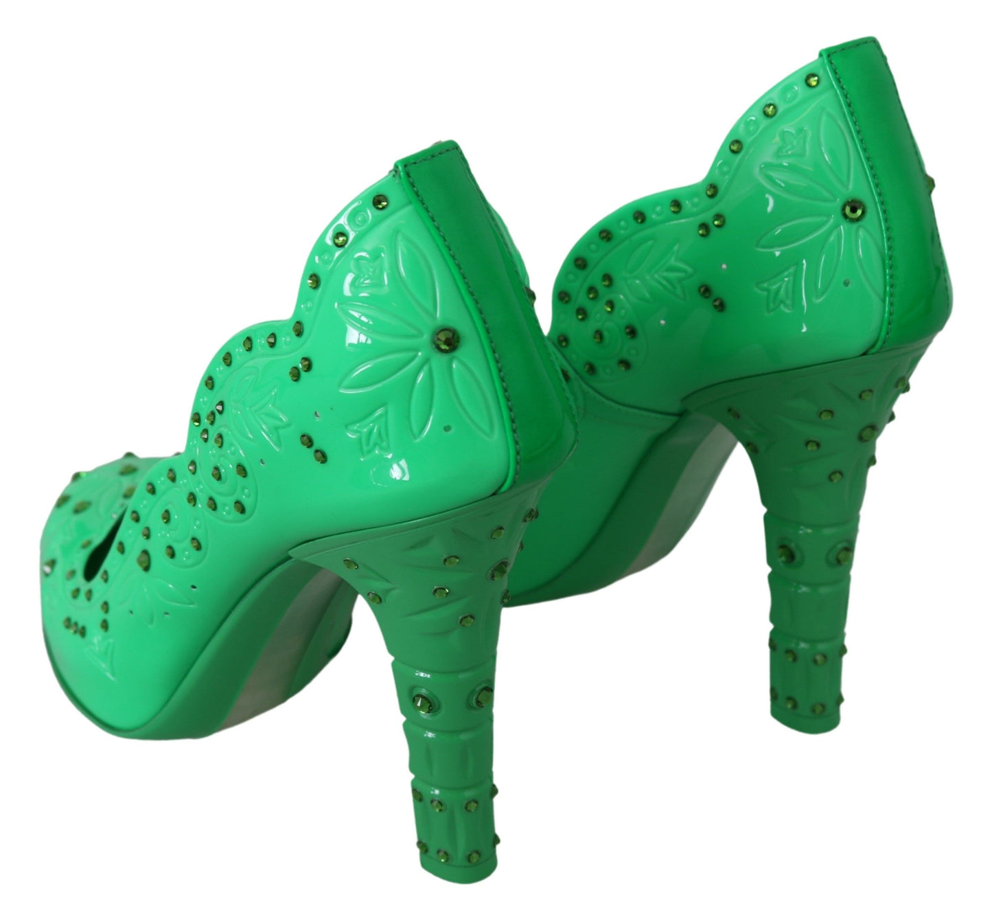 Dolce & Gabbana Enchanting Crystal Cinderella Pumps in Lush Green EU39 / US8.5