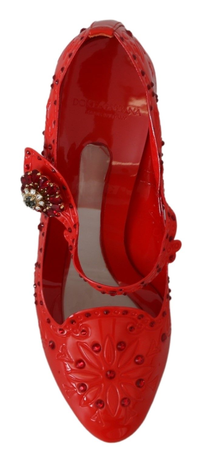 Dolce & Gabbana Chic Red Crystal Cinderella Pumps EU40 / US9.5